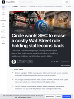 Circle wants SEC to erase a costly Wall Street rule holding stablecoins back