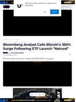 Bloomberg Analyst Calls Bitcoin's 350% Surge Following ETF Launch 
