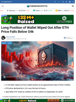 Long Position of Wallet Wiped Out After ETH Price Falls Below $4k - TheNewsCrypto
