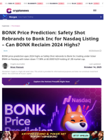 BONK Price Prediction: Bonk Inc’s Nasdaq Debut and 2024 Highs