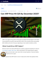 Can XRP Price Hit $25 By December 2025?