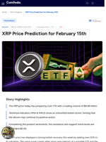 XRP Price Prediction for February 15th