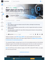 Ripple chases AI’s machine economy as XRPL stablecoins near $1 billion