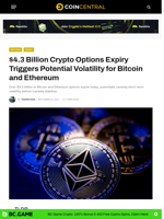 $4.3 Billion Crypto Options Expiry Triggers Potential Volatility for Bitcoin and Ethereum - CoinCentral