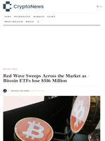 Red Wave Sweeps Across the Market as Bitcoin ETFs lose $516 Million 