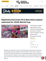 Raphinha becomes first Barcelona player selected for 2026 World Cup