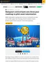 Malaysia’s BNM Unveils 3-Year Asset Tokenization Plan