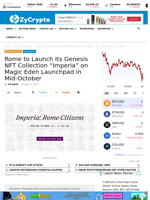 Rome to Launch Its Genesis NFT Collection “Imperia” on Magic Eden Launchpad in Mid-October