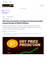 DOT Price Prediction: 5% Rally Overshoots October Analyst Range as MACD Flatlines - Blockchain.News