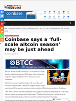 Coinbase says a ‘full-scale altcoin season’ may be just ahead - The Crypto News Wire