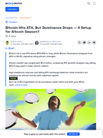 BTC.D Pulls Back as Bitcoin Hits New ATH, Alt Season Incoming?
