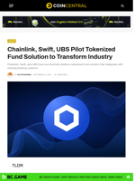 Chainlink, Swift, UBS Pilot Tokenized Fund to Transform Industry