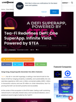 Tea-Fi Redefines DeFi: One SuperApp. Infinite Yield. Powered by $TEA | Live Bitcoin News