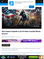 New Crypto to Explode as US States Consider Bitcoin Reserve