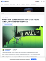 Cramer Curse Hits Nike Stock Hard, NKE Crashes To Years' Low