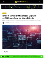 Bitcoin Miner BitMine Goes Big with $18M Stock Sale for More Bitcoin - CoinCentral