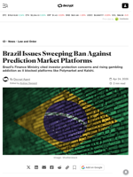 Brazil Issues Sweeping Ban Against Prediction Market Platforms - Decrypt