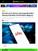 Eli Lilly (LLY) Stock: Earnings Beat But Shares Fall After CVS Prefers Wegovy - CoinCentral