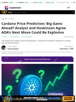 Cardano Price Prediction: Big Gains Ahead? Analyst and Hoskinson Agree ADA’s Next Move Could Be Explosive