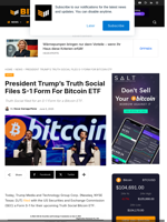 President Trump's Truth Social Files S-1 Form For Bitcoin ETF