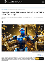 First US Ripple ETF Opens At $25: Can XRP's Price Catch Up? - DailyCoin