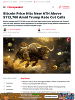 Bitcoin Price Hits New ATH Above $113,700 Amid Trump Rate Cut Calls - Coinspeaker