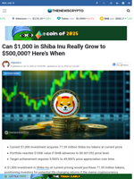 Can $1,000 in Shiba Inu Really Grow to $500,000? Here’s When