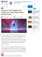 Ethereum Isn’t Topping Yet: Stablecoin Yields Signal More Upside Ahead - ETHNews