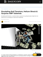 Escalating Gulf Tensions, Helium Shock & Surprise XRP Tailwinds - DailyCoin