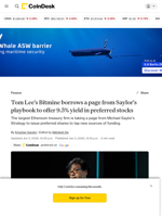 Tom Lee's Bitmine (BMNR) to offer preferred stock with 9.5% dividend, following Strategy's playbook