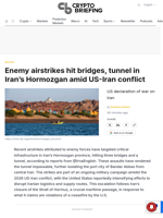 Enemy airstrikes hit bridges, tunnel in Iran's Hormozgan amid US-Iran conflict