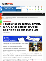 Thailand to block Bybit, OKX and other crypto exchanges on June 28 - The Crypto News Wire