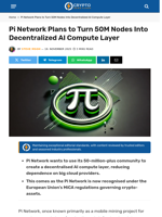Pi Network Plans to Turn 50M Nodes Into Decentralized AI Compute Layer - Crypto News Flash