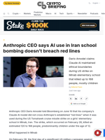 Anthropic CEO says AI use in Iran school bombing doesn't breach red lines