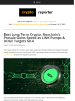 Best Long Term Crypto: Nexchain's Presale Gains Speed as LINK Pumps & DOGE Targets $0.4