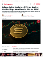 Solana Hits $170 as Seeker Ships Globally, $200 Next?