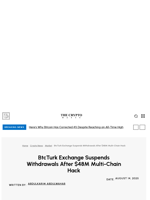 BtcTurk Exchange Suspends Withdrawals After $48M Multi-Chain Hack