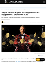 Saylor Strikes Again: Strategy Makes Its Biggest BTC Buy Since July - DailyCoin