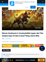 Bitcoin Sentiment Is Turning Bullish Again, But This Analyst Says It’s Not A Good Thing, Here’s Why | Bitcoinist.com