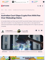 Australian Court Fines Crypto Firm Over Misleading Claims