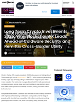 Long Term Crypto Investments 2025: Why BlockchainFX Leads Ahead of Coldware Security and Remittix Cross-Border Utility | Live Bitcoin News
