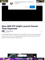 New XRP ETF Might Launch Sooner Than Expected - U.Today