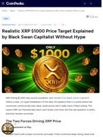 Realistic XRP $1000 Price Target Explained by Black Swan Capitalist Without Hype