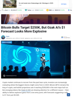 Bitcoin Bulls Target $250K, But Ozak AI’s $1 Forecast Looks More Explosive