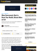 When Governments Want to Direct Your Wealth, Bitcoin Offers an Exit
