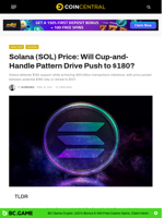 Solana (SOL) Price: Will Cup-and-Handle Pattern Drive Push to $180? - CoinCentral