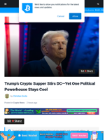 Trump’s Crypto Supper Stirs DC—Yet One Political Powerhouse Stays Cool