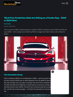 TSLA Price Prediction: Bulls Are Sitting on a Powder Keg — $369 or $334 Next - Blockchain.News