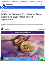 California Becomes First State to Protect Unclaimed Crypto from Forced Liquidation