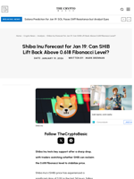 Shiba Inu Forecast for Jan 19: Can SHIB Lift Back Above 0.618 Fibonacci Level?